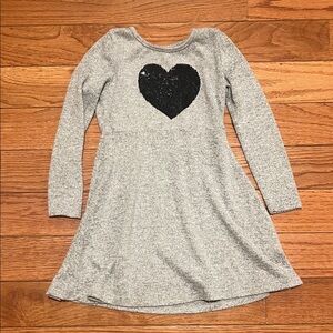 btween Gray Dress with Black Heart Accent